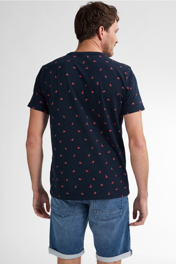 T SHIRT MET PRINT M 1050 TSR118 5178 Navy Blue
